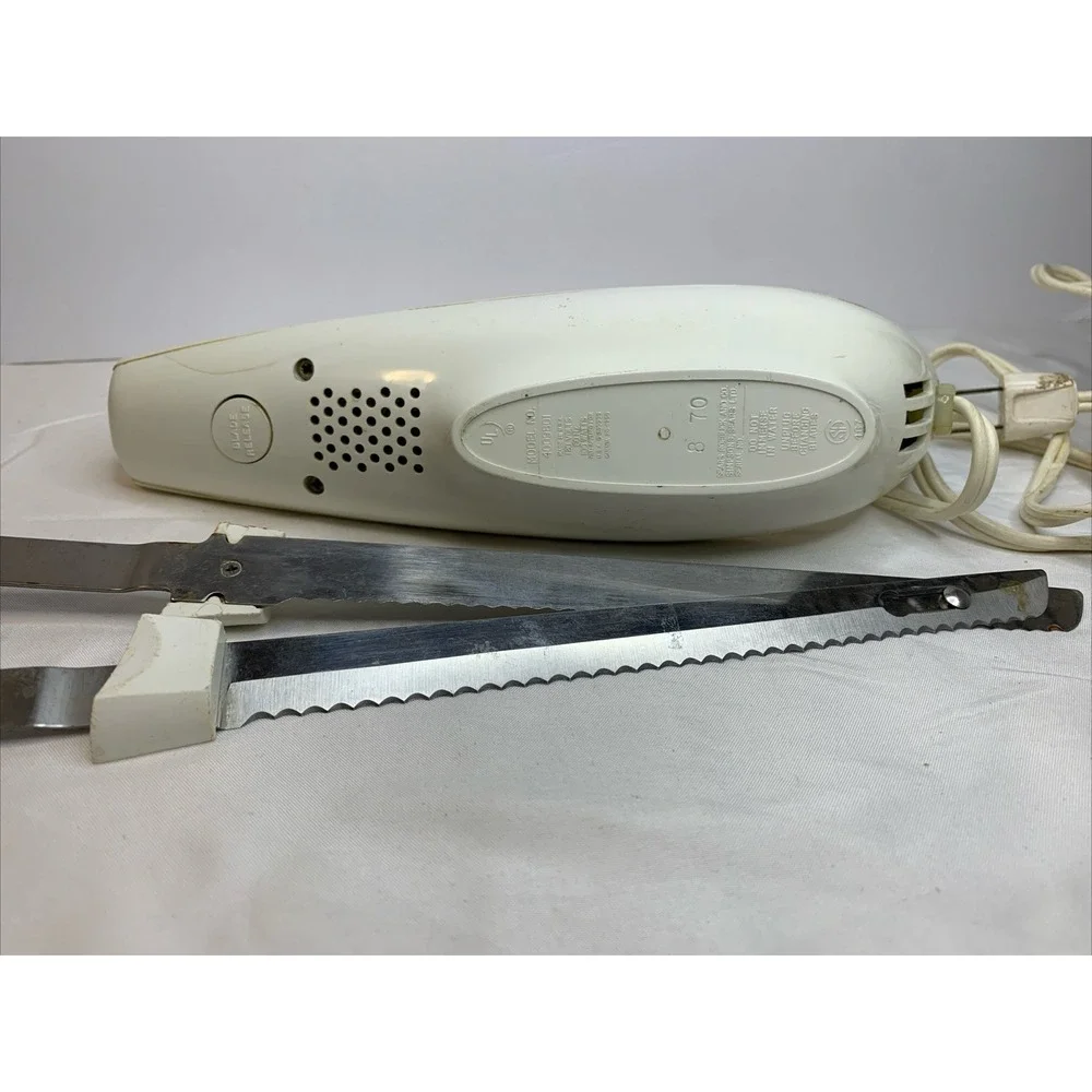 Sears Electric Knife Vintage Two Blades Stainless Steel Blades Made In USA Works